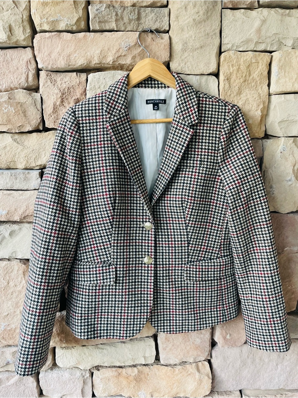 J. Crew Houndstooth Wool Blazer